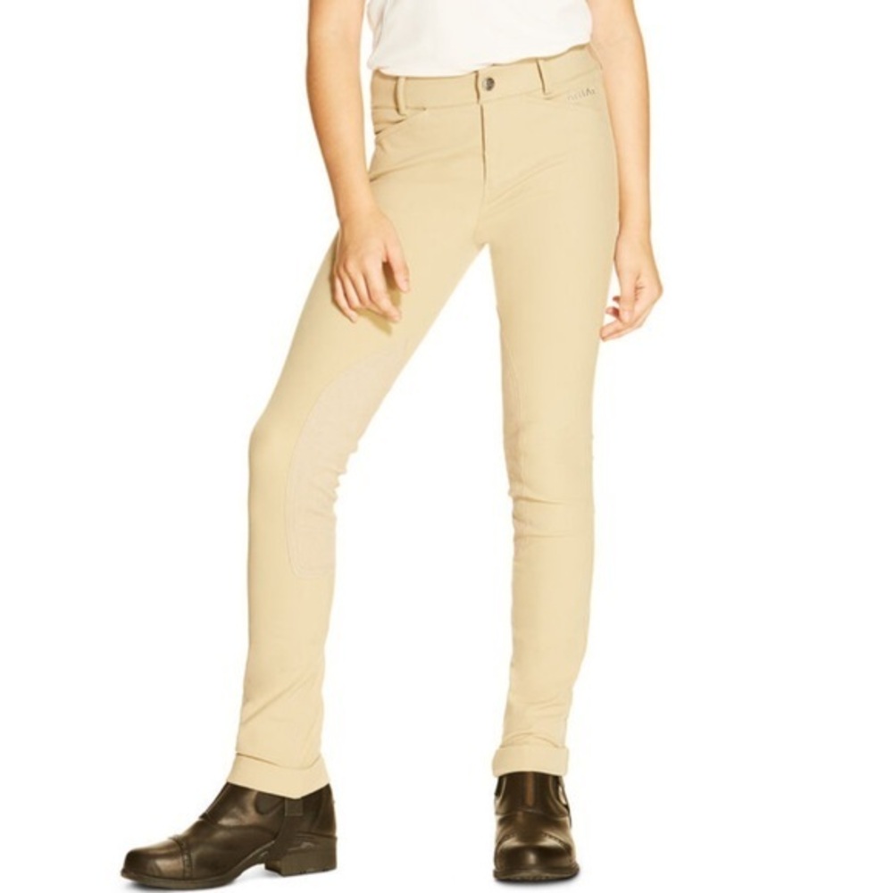 ARIAT Performer Front Zip Knee Patch Equestrian Pants in Tan Size 12 NWT